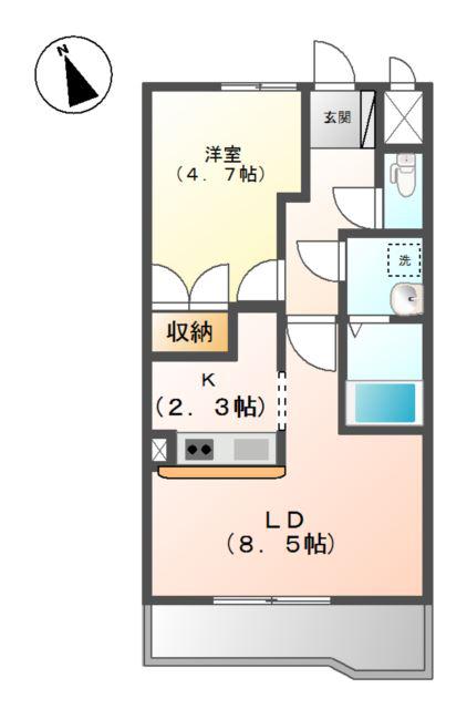 ウェンブリー(1LDK/2階)の間取り写真