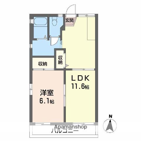 ＪＲ和歌山線 岩出駅 徒歩3分 2階建 築38年(1LDK/2階)の間取り写真
