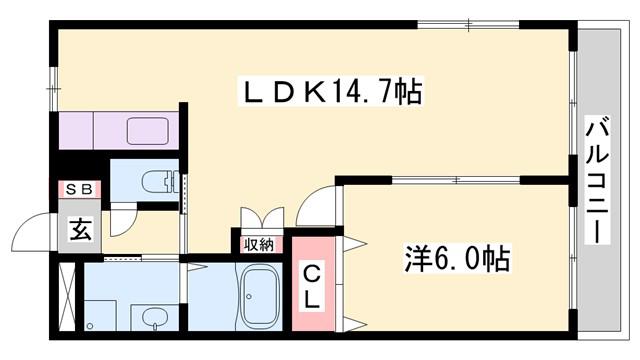 コンフォース・アイ(1LDK/2階)の間取り写真
