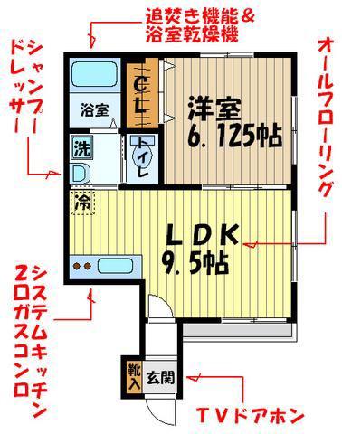 エスペランサ武蔵野(1LDK/1階)の間取り写真