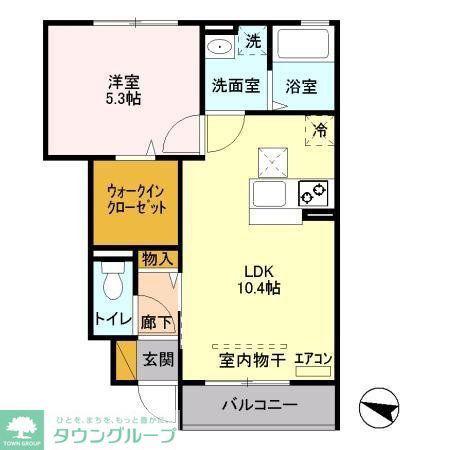 エルミタージュIII(1LDK/1階)の間取り写真