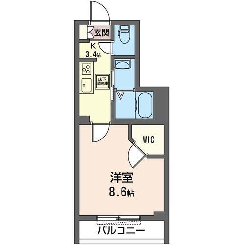 ルーチェ(1K/1階)の間取り写真