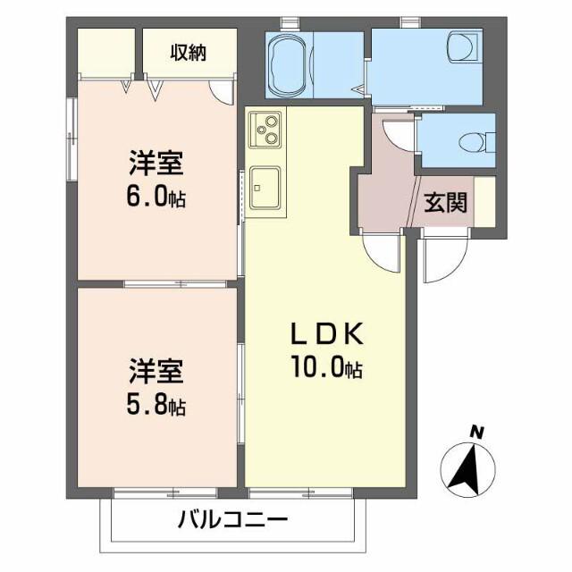 GRACEFUL KAWAUCHI(2LDK/1階)の間取り写真