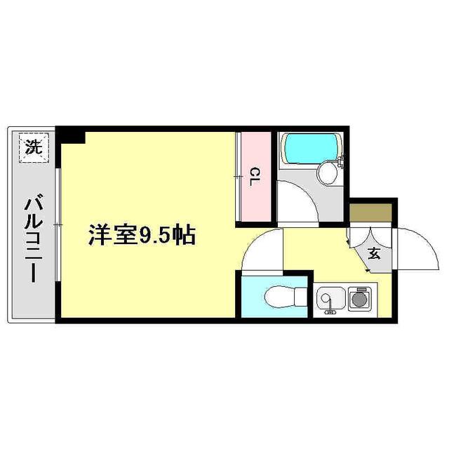 ロイヤルレジデンス秦(ワンルーム/3階)の間取り写真