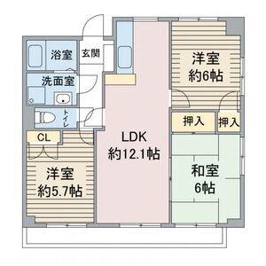 グレース社台(3LDK/2階)の間取り写真