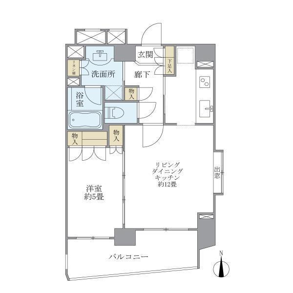グランアビテ四谷三丁目ステーションフロント(1LDK/13階)の間取り写真
