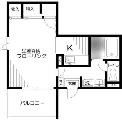 グリーンステージ光が丘(1K/2階)の間取り写真