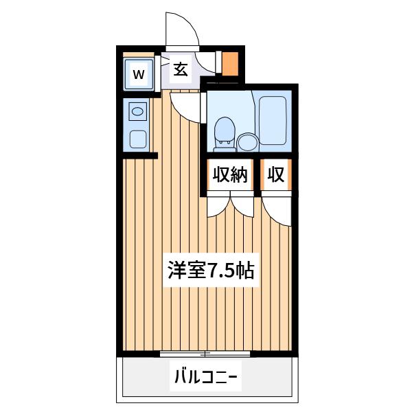 メゾンドポエート(ワンルーム/2階)の間取り写真
