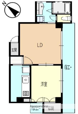 アークヒルズ横浜蒔田(1LDK/5階)の間取り写真