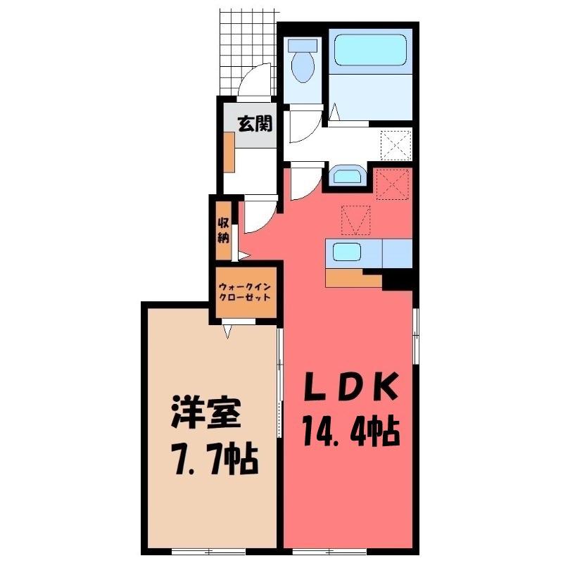カファーラ・N(1LDK/1階)の間取り写真