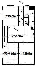 シオンレジデンス(3DK/3階)の間取り写真