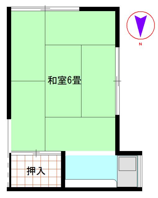 佐々木ハウス(1K/2階)の間取り写真