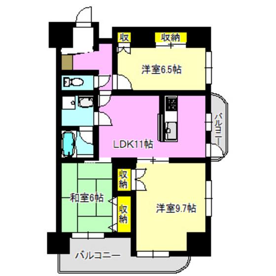 セントラルヒルズ高崎510(3LDK/5階)の間取り写真