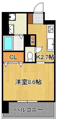 グラーツィア畠中(1K/5階)の間取り写真