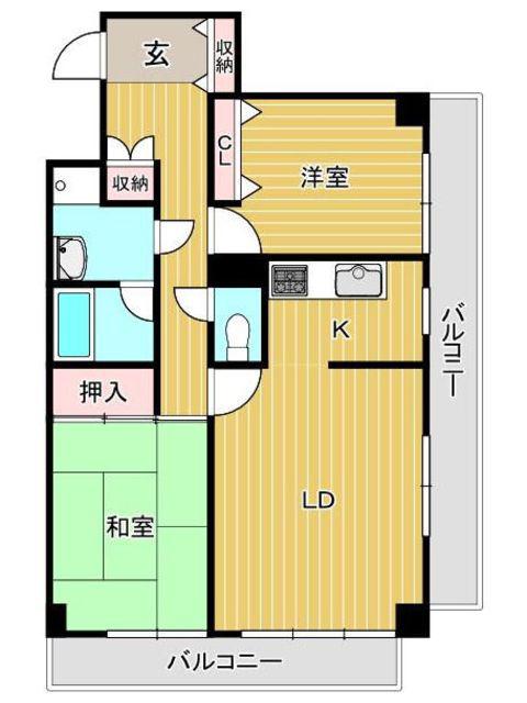 ゴールデンリバーマンション(2LDK/3階)の間取り写真