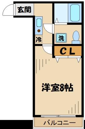 コモド淵野辺(1K/3階)の間取り写真