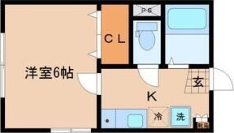 T・Kハイツ(1K/1階)の間取り写真