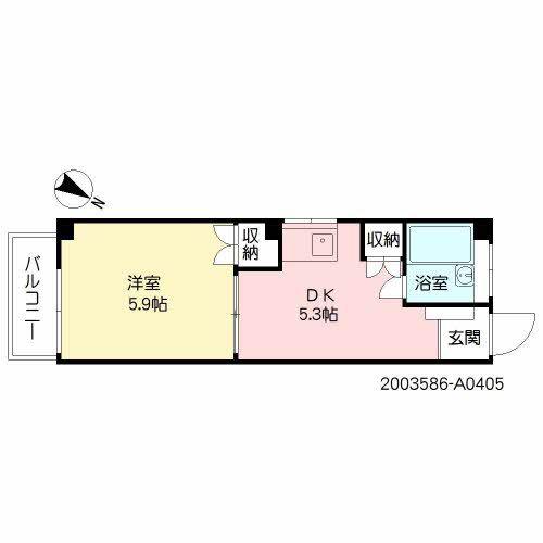 常田マンション(1DK/4階)の間取り写真