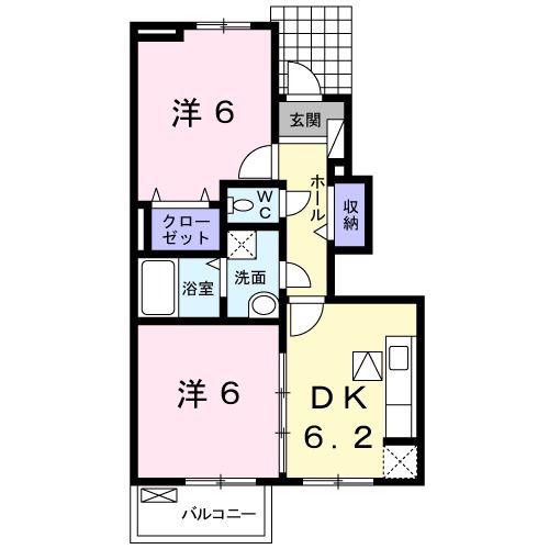 トランキーロ・YII(2DK/1階)の間取り写真