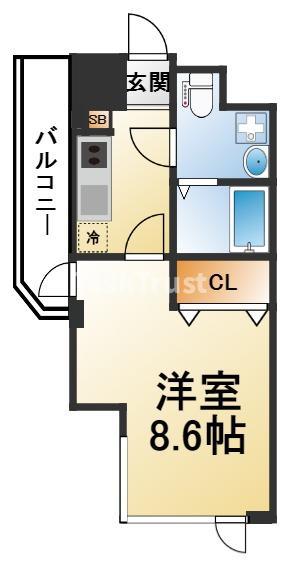 ALIVIO NAGARA(1K/3階)の間取り写真