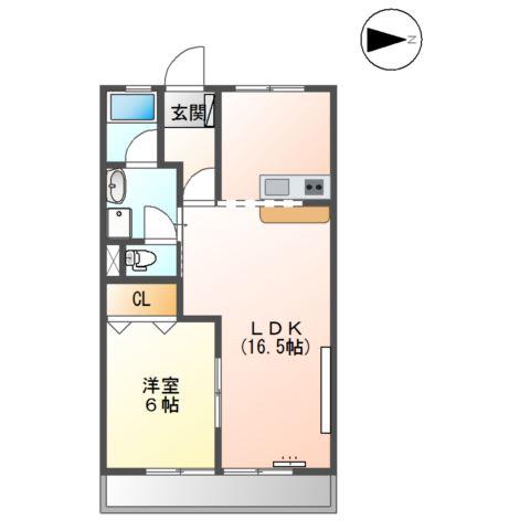 コーポセンゴウC(1LDK/2階)の間取り写真