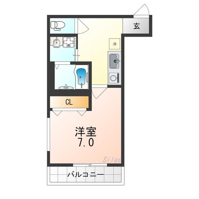 フジパレス住吉公園西(1K/2階)の間取り写真