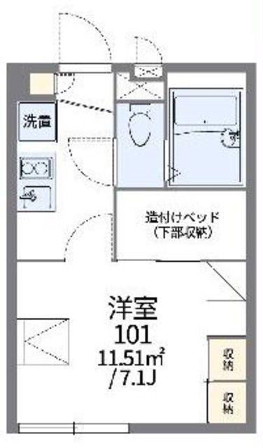 レオパレスSUNFLOWERII(1K/1階)の間取り写真