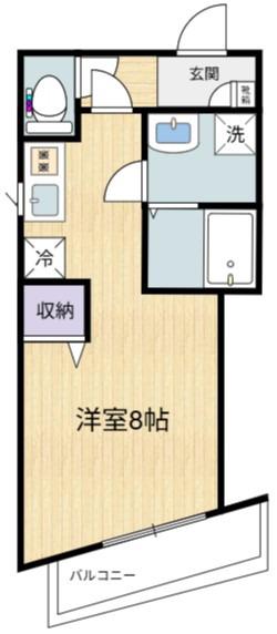 エスポワール喜多見(1K/3階)の間取り写真