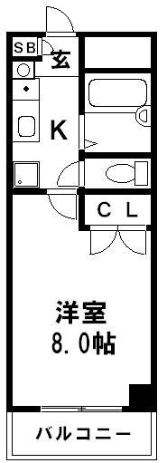 サンライズF&M(1K/4階)の間取り写真