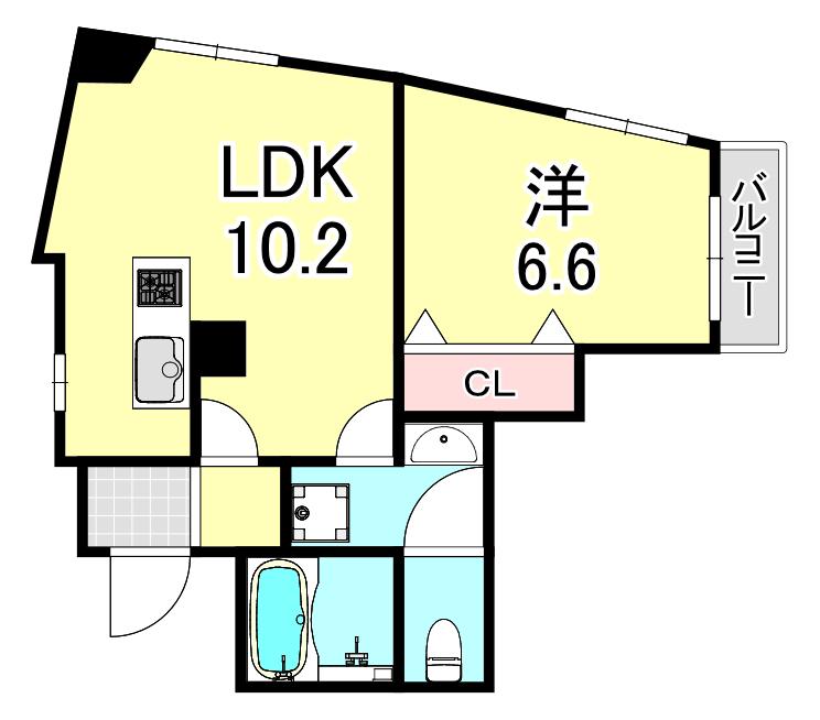 柳川マンション(1LDK/2階)の間取り写真