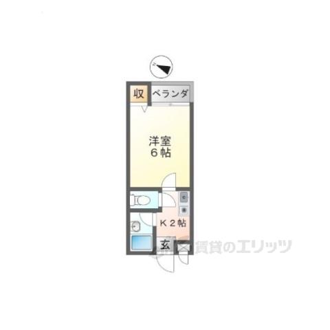ハイツ宮野裏(1K/1階)の間取り写真