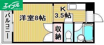 メゾン フルールII(1K/1階)の間取り写真