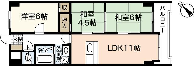 フォーラム180(3LDK/7階)の間取り写真