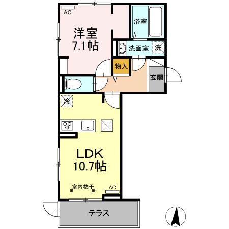 コンフォース(1LDK/1階)の間取り写真