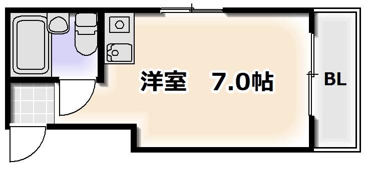 アパートメント天王寺(ワンルーム/4階)の間取り写真