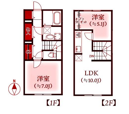 GRAND REVE A棟(2LDK/1階)の間取り写真