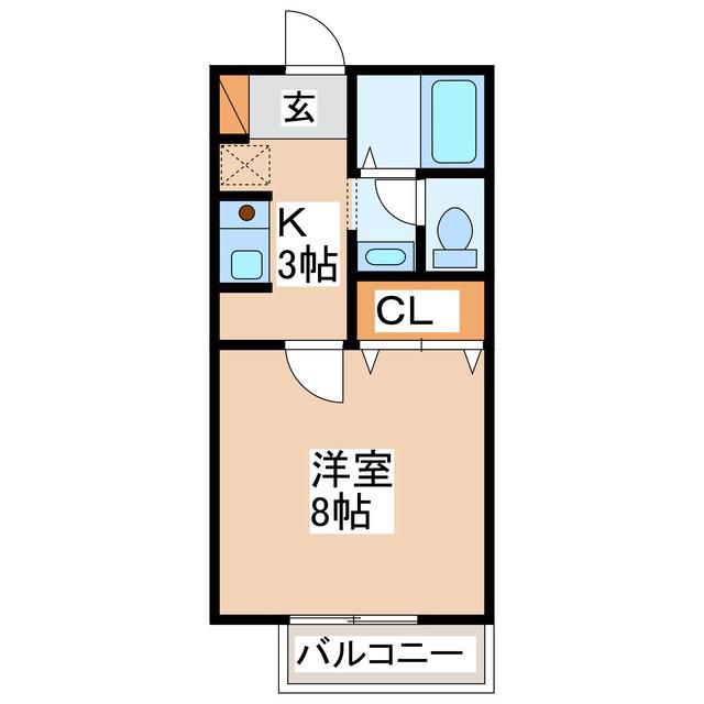 サン21F(1K/2階)の間取り写真