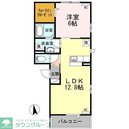 グリーンハイツ(1LDK/1階)の間取り写真