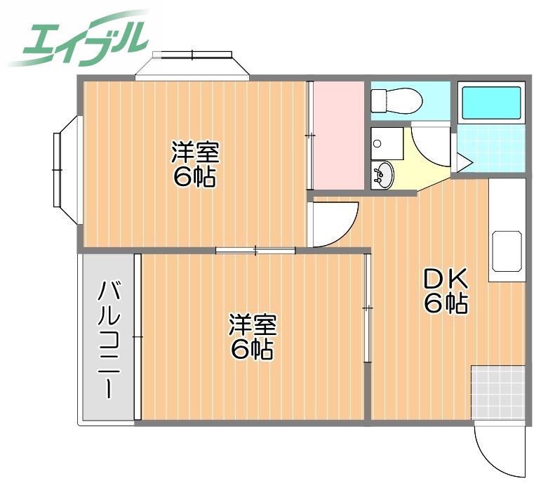 ジュエル洲崎(2DK/1階)の間取り写真