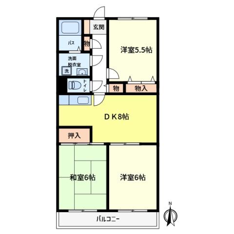 アルシオン西水元(3LDK/1階)の間取り写真