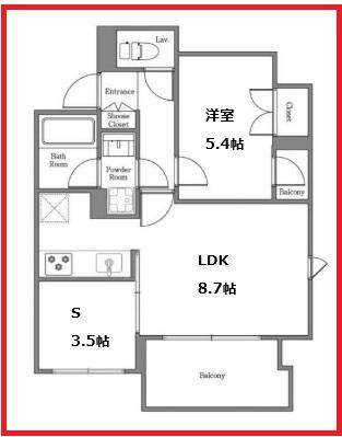 エヌフラッツ小台(1SLDK/5階)の間取り写真