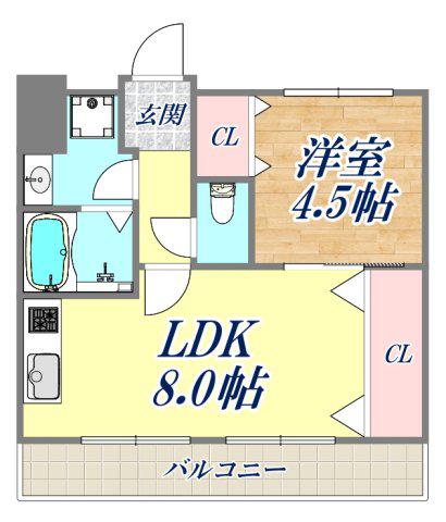 ハイツ淀2号館(1LDK/3階)の間取り写真
