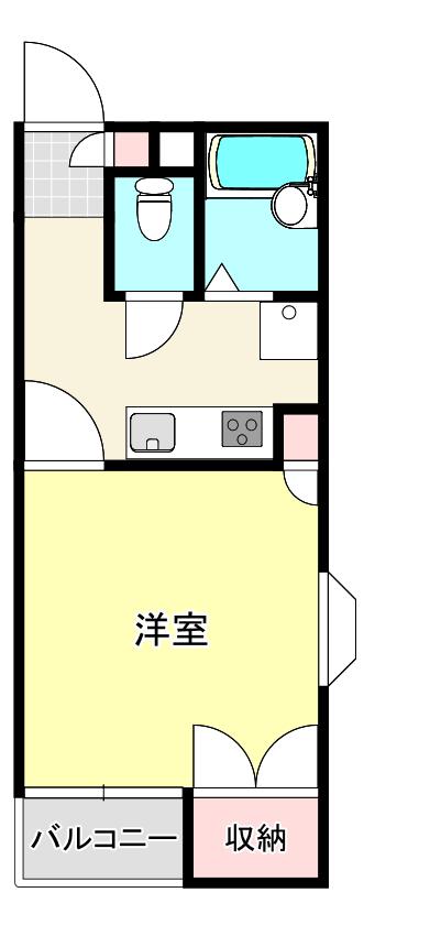セイラBOX上並榎B(1K/1階)の間取り写真