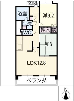 パークシティ上小田井スカイコート(2LDK/9階)の間取り写真