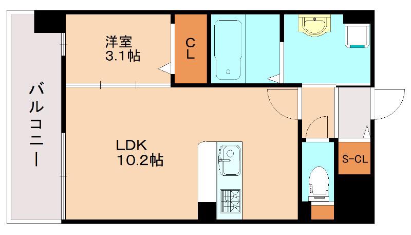 フルハウス高宮(1LDK/1階)の間取り写真