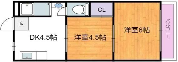 リアライズ北加賀屋(2DK/5階)の間取り写真