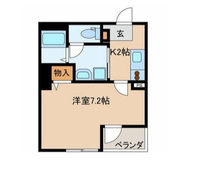 ギャルド タスリール(1K/2階)の間取り写真