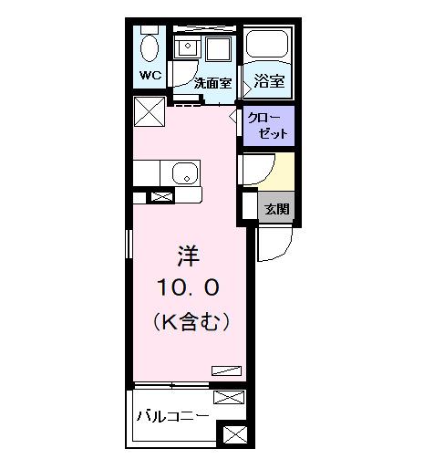 あおなみ線 港北駅 徒歩12分 3階建 築5年(ワンルーム/2階)の間取り写真
