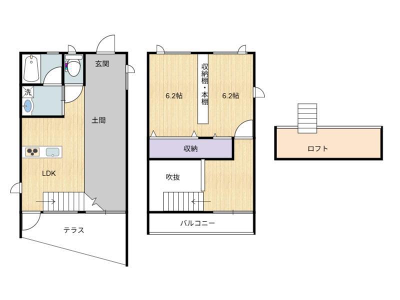 中須アパートメント(2SLDK/1階)の間取り写真
