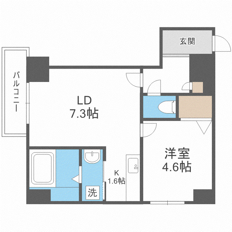 LEVANTE元町(1LDK/5階)の間取り写真